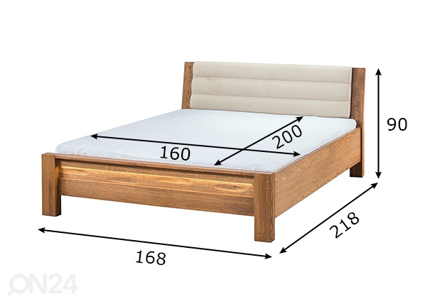 Кровать Velvet 160x200 cm размеры