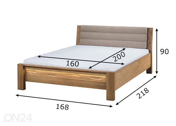 Кровать Velvet 160x200 cm размеры