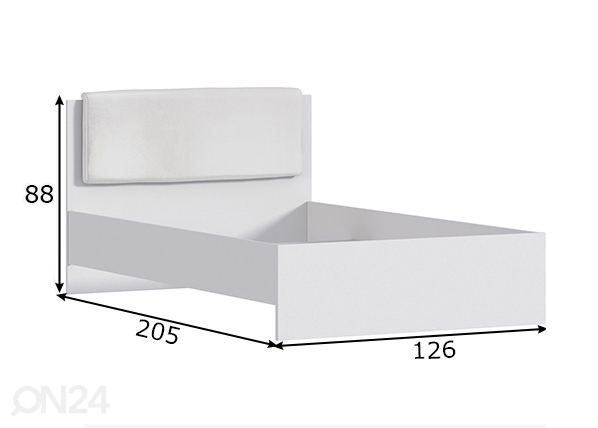 Кровать Vesta 120x200 cm, белый размеры