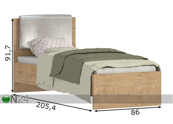 Кровать Vesta 80x200 cm размеры