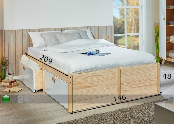 Кровать Wilna 140x200 cm размеры