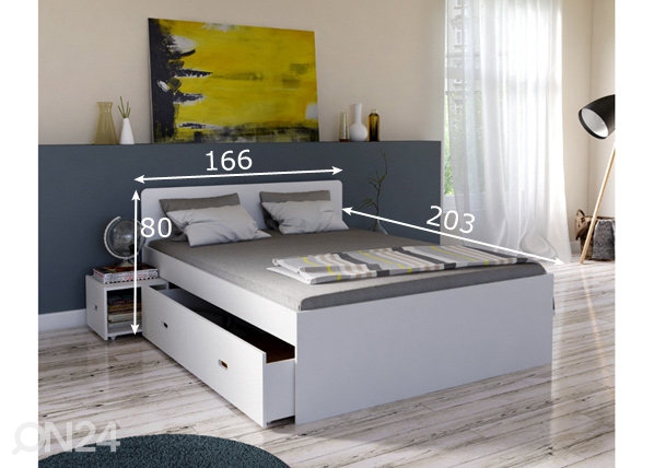 Кровать Xenia с ящиками 160x200 cm размеры