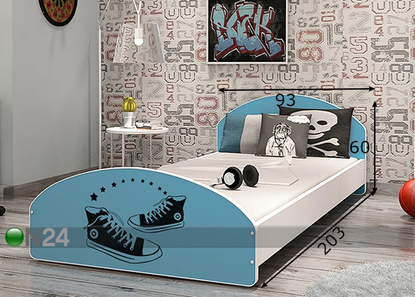 Кровать для подростков 90x200 cm + матрас размеры