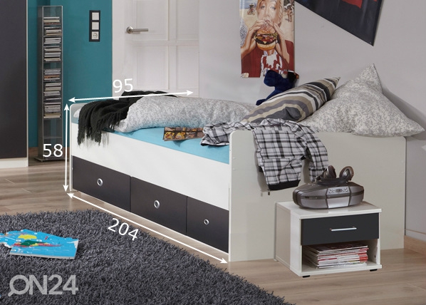 Кровать для подростков Rocco 90x200 см размеры