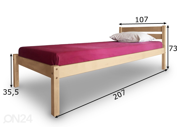 Кровать из массива берёзы 100x200 cm размеры