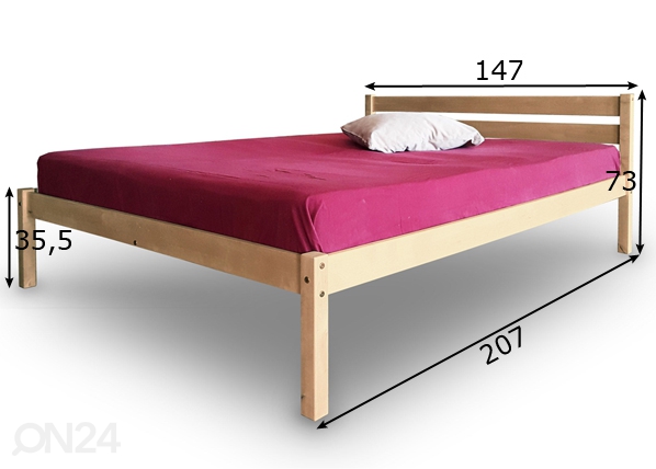 Кровать из массива берёзы 140x200 cm размеры
