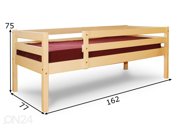 Кровать из массива берёзы 70x155 cm размеры