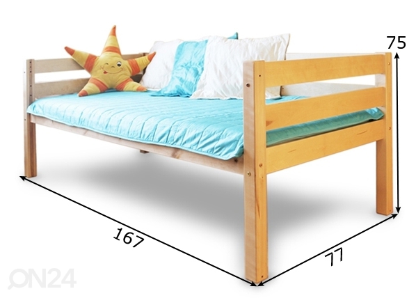 Кровать из массива берёзы 70x160 cm размеры