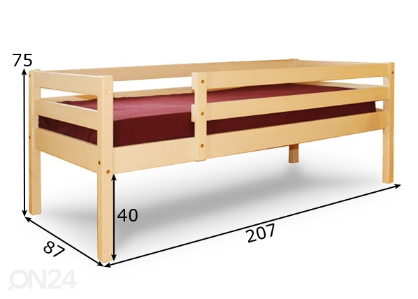 Кровать из массива берёзы 80x200 cm размеры
