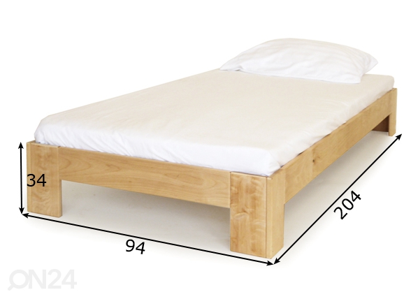 Кровать из массива берёзы 90x200 cm размеры