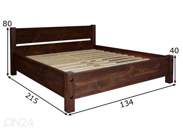 Кровать из массива дерева 120x200 cm размеры