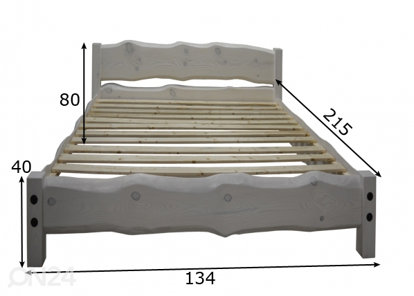 Кровать из массива дерева 120x200 cm размеры