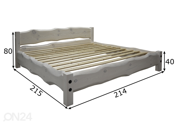 Кровать из массива дерева 200x200 cm размеры