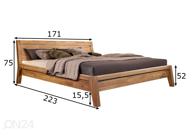 Кровать из массива дуба Brigitte 160x200 cm размеры