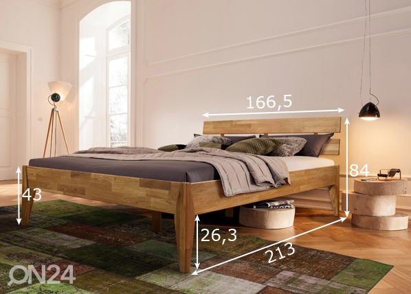 Кровать из массива дуба Elke 160x200 cm размеры