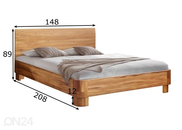 Кровать из массива дуба Lausenne 140x200 cm размеры