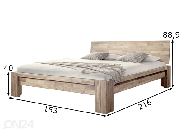 Кровать из массива дуба Montana 140х200 cm размеры