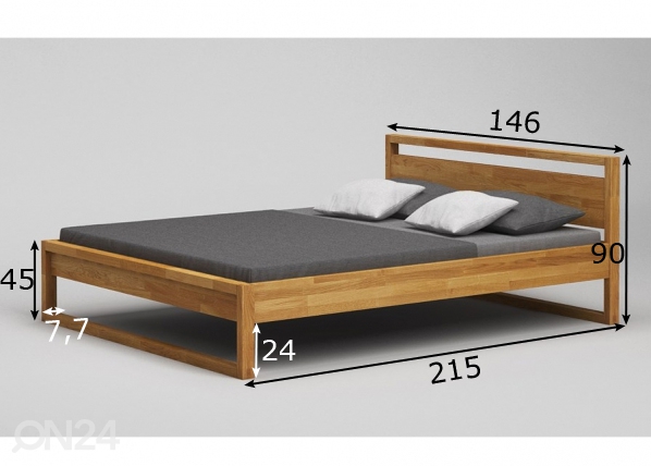 Кровать из массива дуба Paula 140x200 cm размеры