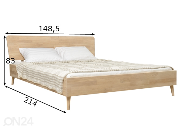 Кровать из массива дуба Scan 140x200 cm размеры