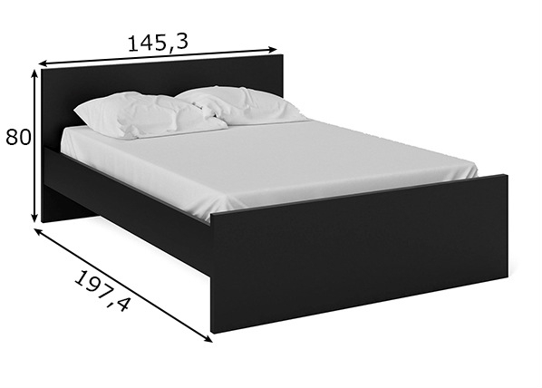 Кровать + матрас 140x190 cm размеры
