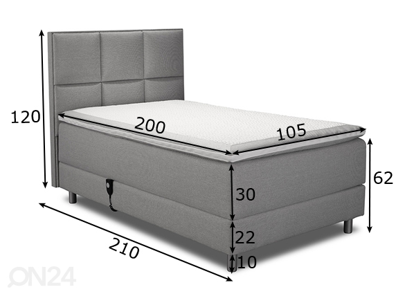 Кровать моторная Hypnos Hermes 105x200 cm размеры