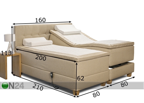 Кровать моторная Hypnos Hermes 160x200 cm размеры