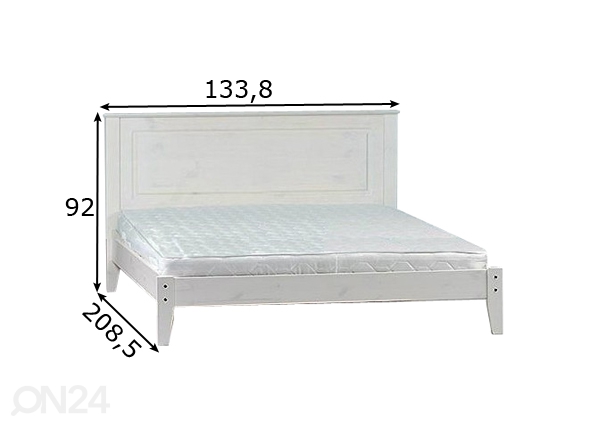 Кровать, низкое изножье 120x200 cm размеры