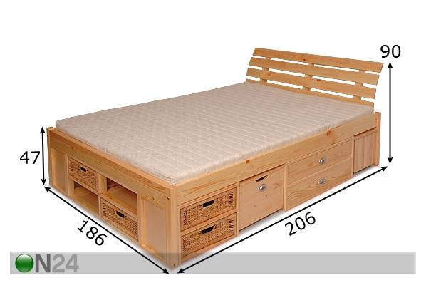 Кровать с изголовьем Lunia 180x200 cm размеры