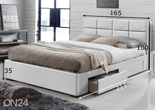 Кровать с ящиками 160x200 cm размеры