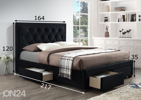 Кровать с ящиками 160x200 cm размеры