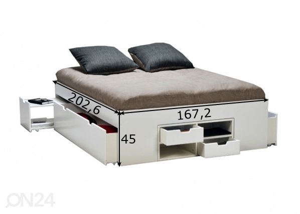 Кровать с ящиками Jazz 160x200 cm размеры