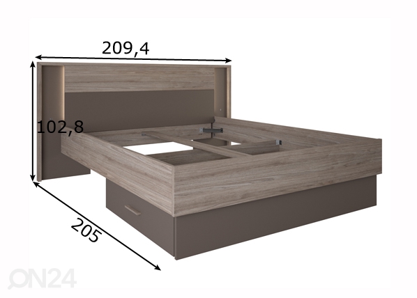 Кровать с ящиками Julia 160x200 cm размеры