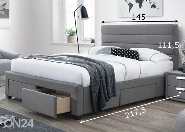 Кровать с ящиками Kayleon 140x200 cm размеры