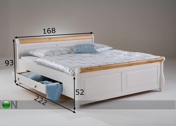 Кровать с ящиками Malta 160x200 cm размеры