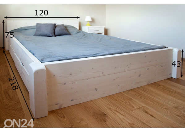 Кровать с ящиками из массива дерева Country Extra 120x200 cm размеры