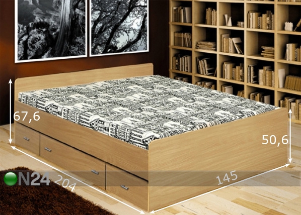 Кровать с ящиками кроватными 140x200 см размеры