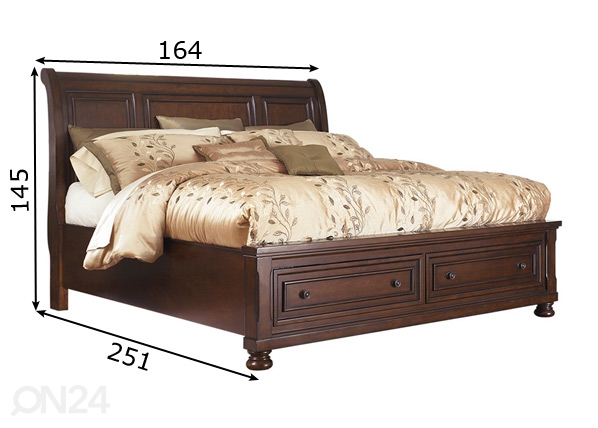 Кровать с ящиком 155x200 cm размеры