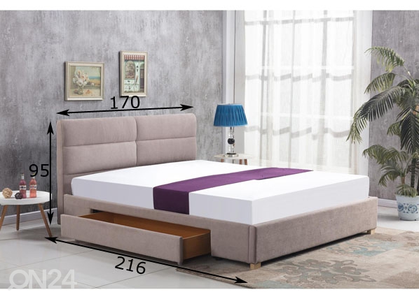 Кровать с ящиком 160x200 см размеры