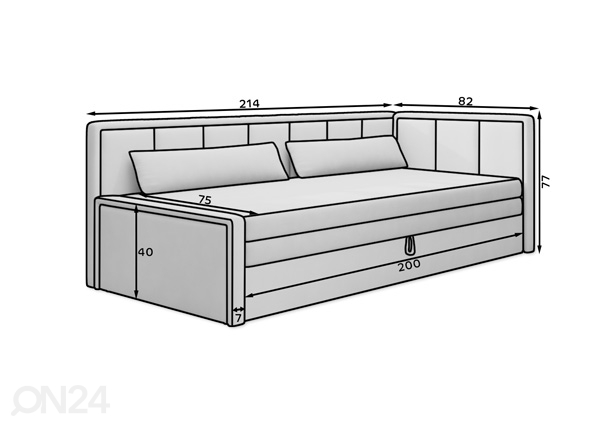 Кровать с ящиком 82x214 cm размеры