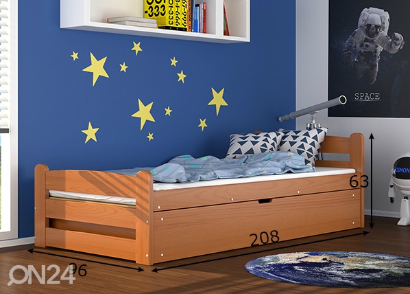 Кровать с ящиком 90x200 cm размеры