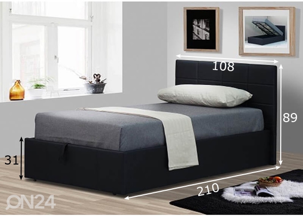 Кровать с ящиком Chanel 90x200 cm размеры