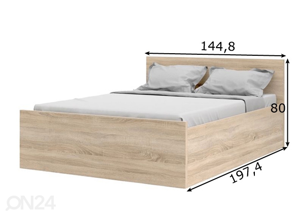 Кровать с ящиком Naia 140x190 cm размеры