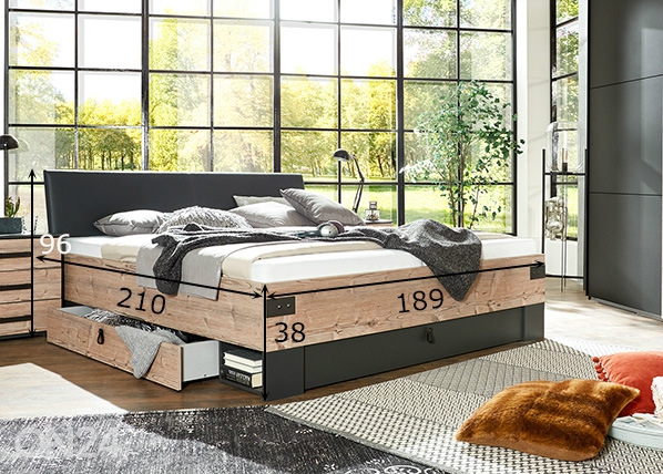 Кровать с ящиком Stockholm 180x200 cm размеры
