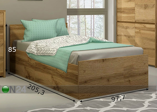Кровать с ящиком Tahoe 90x200 cm размеры