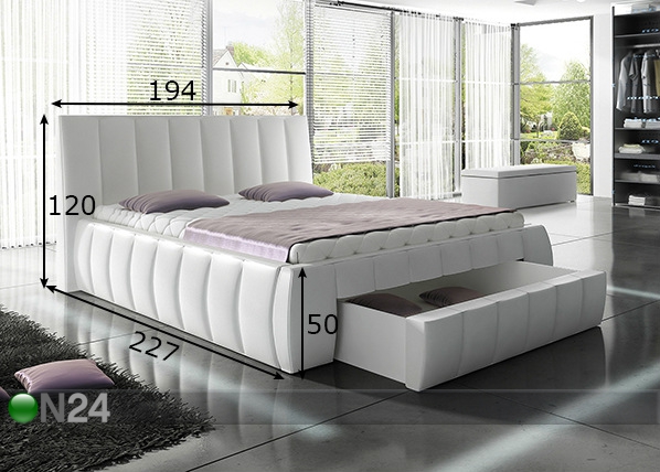 Кровать с ящиком для белья 160x200 cm размеры