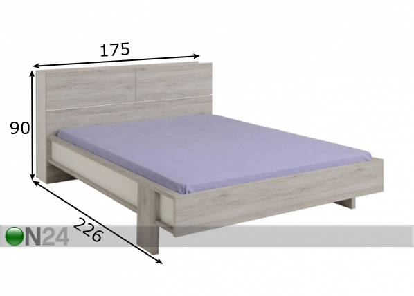 Кровать с ящиком для белья Brera oak 160x200 cm размеры