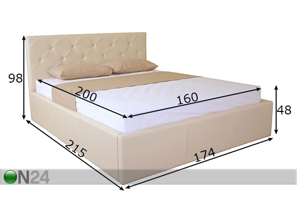Кровать с ящиком для белья Briz 160x200 cm размеры