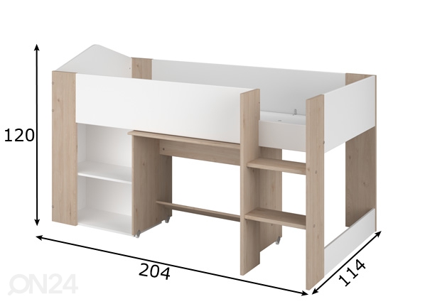 Кровать-чердак Shelter 90x200 cm размеры