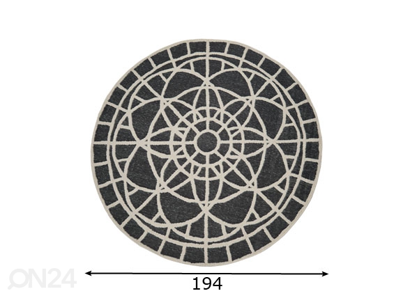 Круглый коврик Tondo Ecru Black Ø194 cm размеры