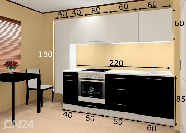 Кухня Lenna 1PLX 260 cm размеры